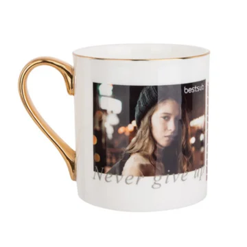 Gold Rim and Handle China Bone Mug
